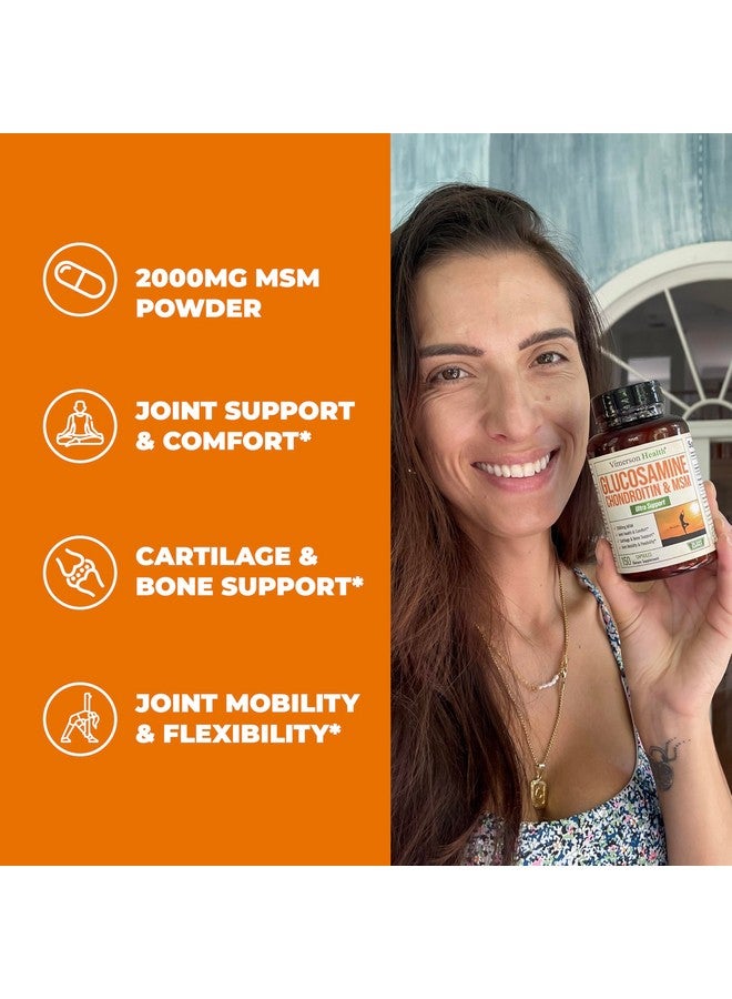 Vimerson Health Glucosamine Chondroitin MSM Joint Support Supplement with Glucosamine Sulfate 1500 mg and Chondroitin Sulfate Complex - Joint Health Chondroitin Sulfate MSM Supplement for Women and Men - 150 Capsules - Image 2