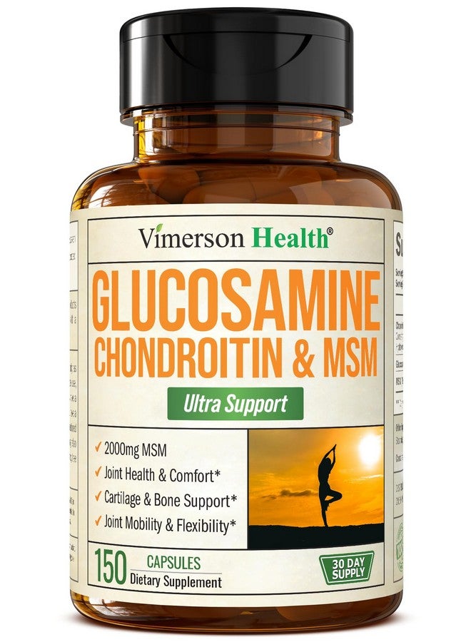 Vimerson Health Glucosamine Chondroitin MSM Joint Support Supplement with Glucosamine Sulfate 1500 mg and Chondroitin Sulfate Complex - Joint Health Chondroitin Sulfate MSM Supplement for Women and Men - 150 Capsules - Image 1