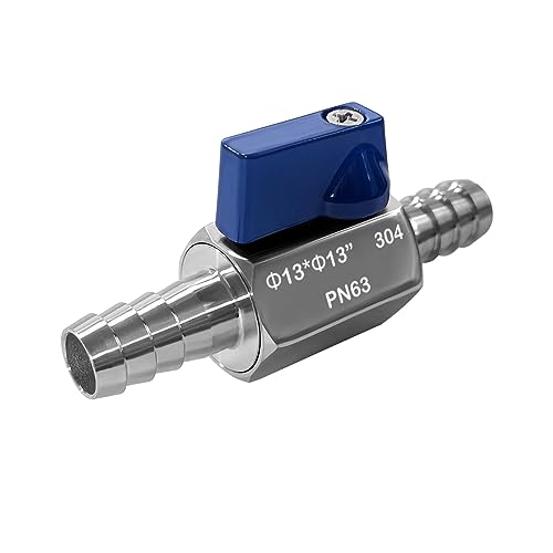 Beduan 12 Hose ID Barb Ball Valve 304 Stainless Steel Mini Shut Off Valve for Water Gas Fuel Drip Irrigation and Aquariums - Image 1