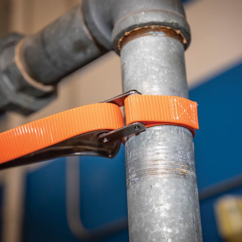 Klein Tools S12HB Strap Wrench, Adjustable Grip-It Strap Wrench Adjusts 1-1/2 to 5-Inch, 12-Inch Handle - Image 5