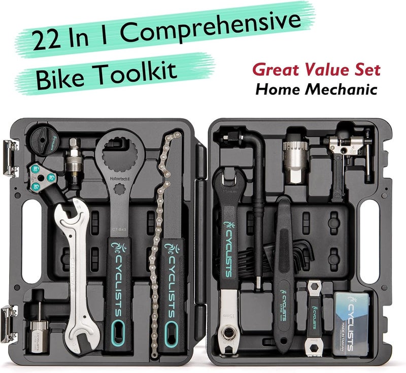 cyclists 22-Piece Bike Tool Kit with Storage Bag for Bicycle Maintenance - Image 2
