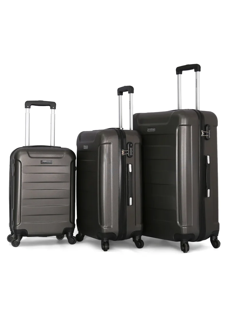 GIORDANO Giordano Trolley Bags 3 PCS Set Hardside Spinners,Charcoal
