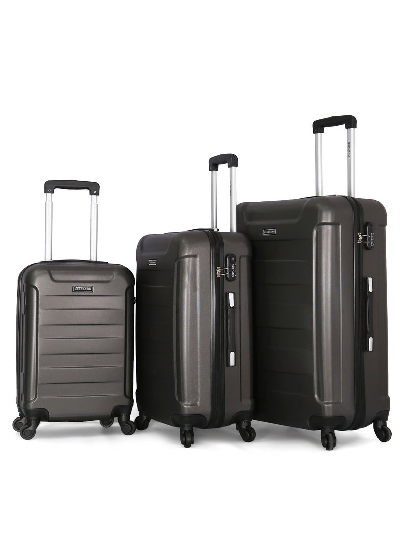 GIORDANO Giordano Trolley Bags 3 PCS Set Hardside Spinners,Charcoal  - Image 1