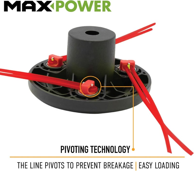 Maxpower 3317233 PivoTrim Universal Replacement Head, 3 x 3 (.080 - .095 IN) fits line sizes, Multicolor - Image 4