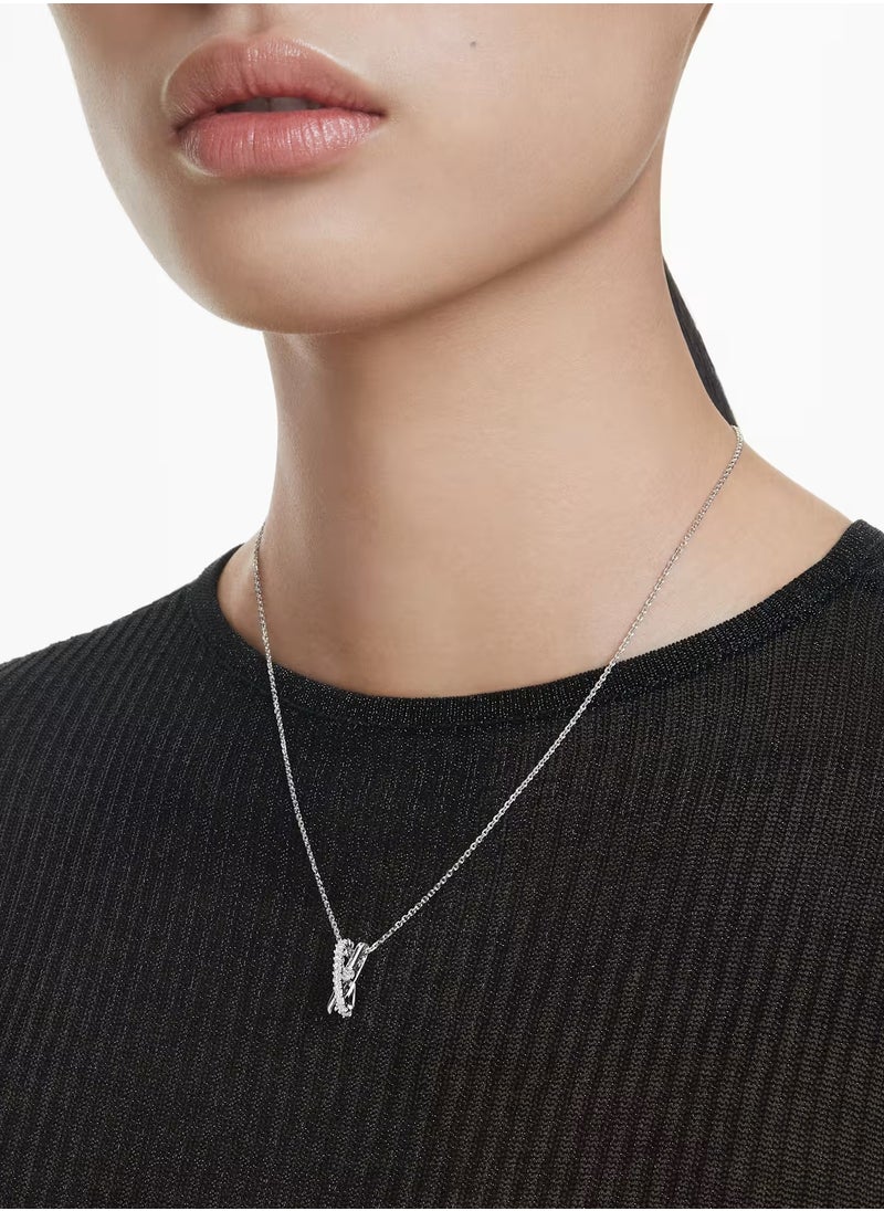 Generic Hyperbola Necklace Mixed Cut, Rotated, Silver  - Image 5