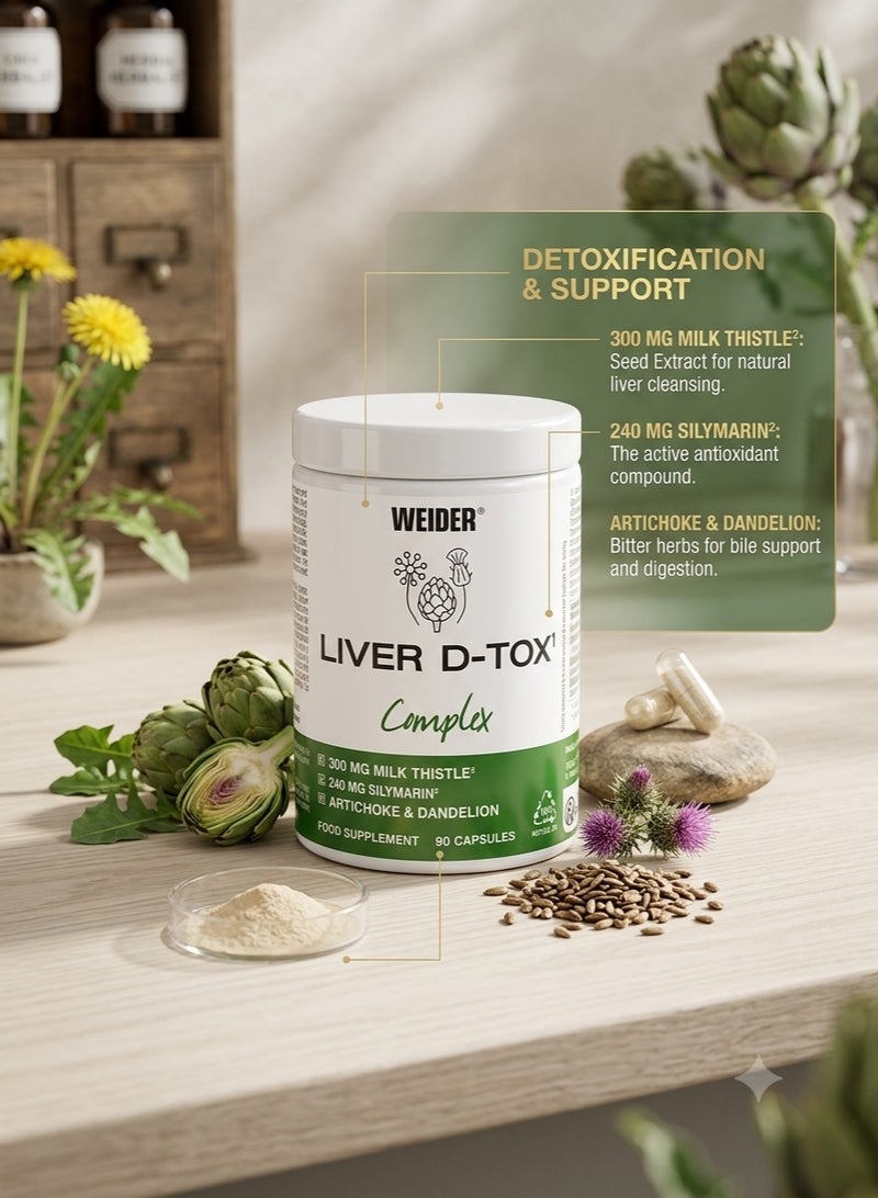 Weider Liver D-TOX Complex 90 Capsules – Advanced Liver Support, Detoxification & Antioxidant Formula - Image 2
