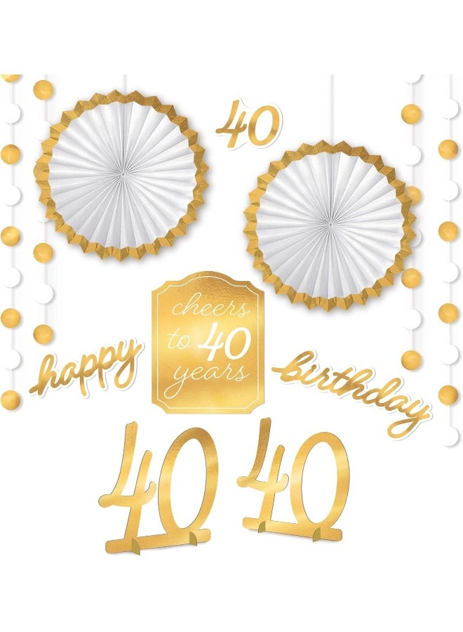 Amscan طقم تزيين غرفة عيد الميلاد الذهبي الأربعين