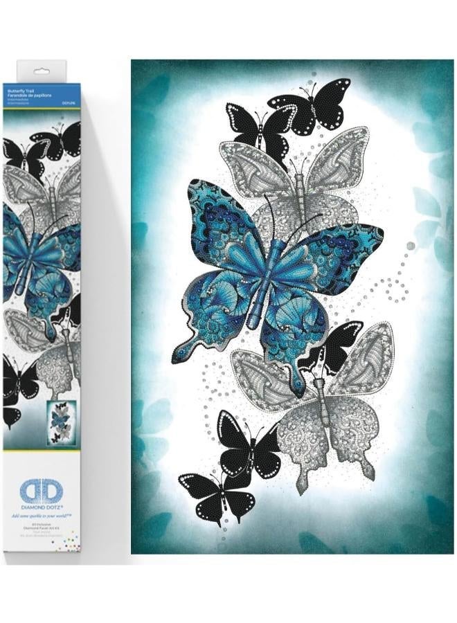 DIAMOND DOTZ ® - Butterfly Trail, Partial Drill, Round Dotz, Diamond Painting Kits, Diamond Art Kits for Adults, Gem Art, Diamond Art, Diamond Dotz Kits, 28.4"x18.5" - Image 1