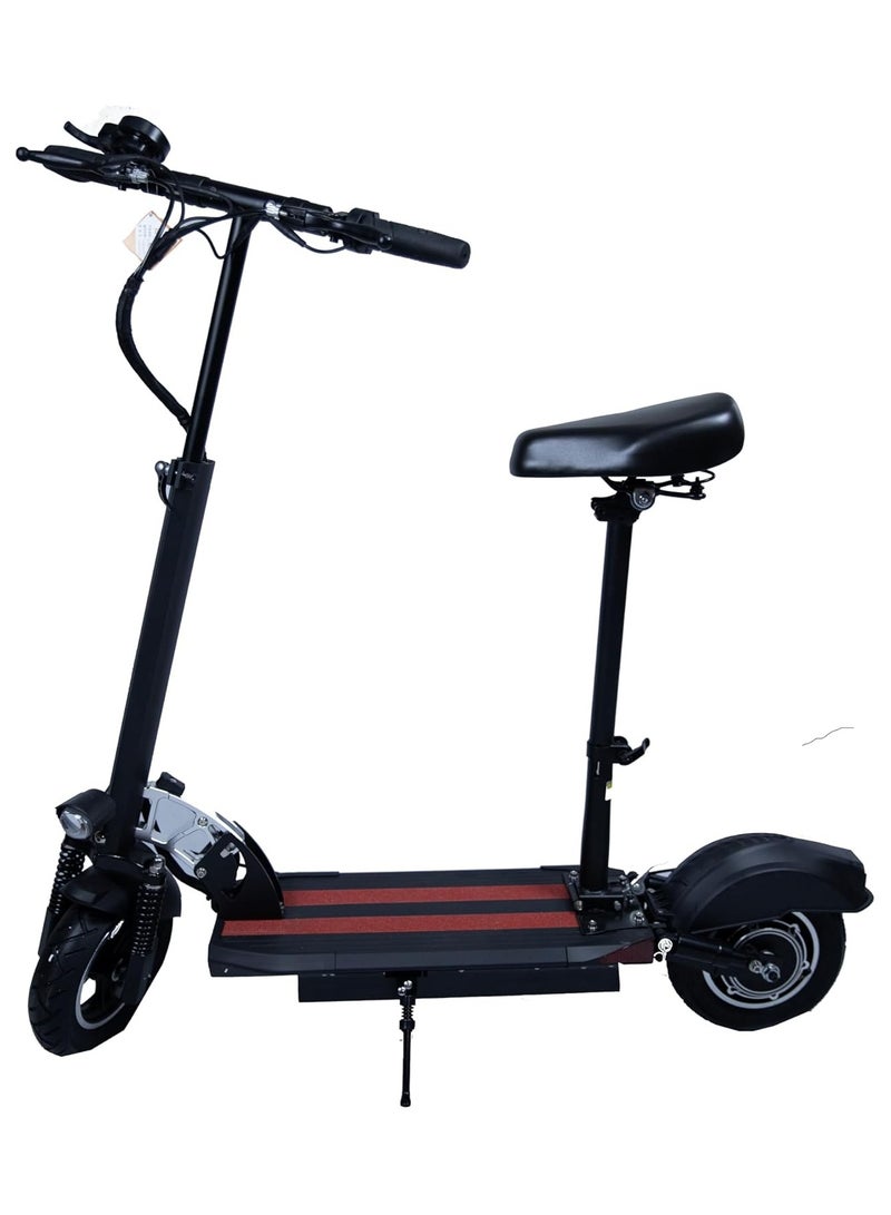 Electric Scooter - c10 Model, LED Lights, USB Charging, Anti-Theft, 40 km Range, Adjustable Handlebar, Dual Suspension, Multicolor - Image 1
