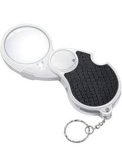 Techshare Magnifying Glass With Light Lighted Magnifying Glass 5X Handheld Pocket Magnifier Small Illuminated Folding Hand Held Lighted Magnifier For Reading Coins Hobby Travel 45 Mm Diameter  - Image 1