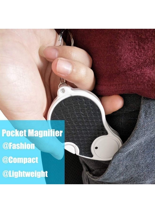 Techshare - Magnifying Glass With Light Lighted Magnifying Glass 5X Handheld Pocket Magnifier Small Illuminated Folding Hand Held Lighted Magnifier For Reading Coins Hobby Travel 45 Mm Diameter - Image 1