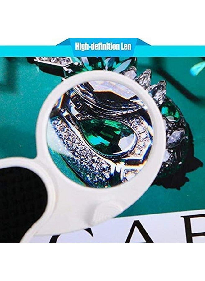 Techshare - Magnifying Glass With Light Lighted Magnifying Glass 5X Handheld Pocket Magnifier Small Illuminated Folding Hand Held Lighted Magnifier For Reading Coins Hobby Travel 45 Mm Diameter - Image 1