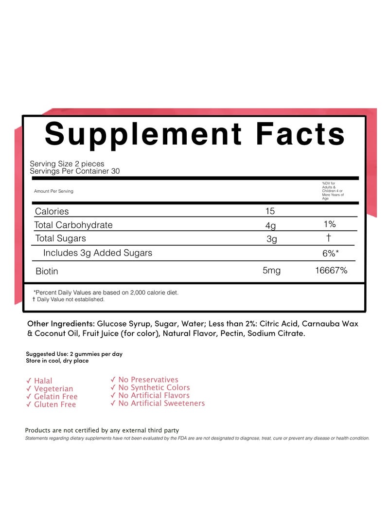 Vitamina BIOTIN 60 GUMMIES - Image 2