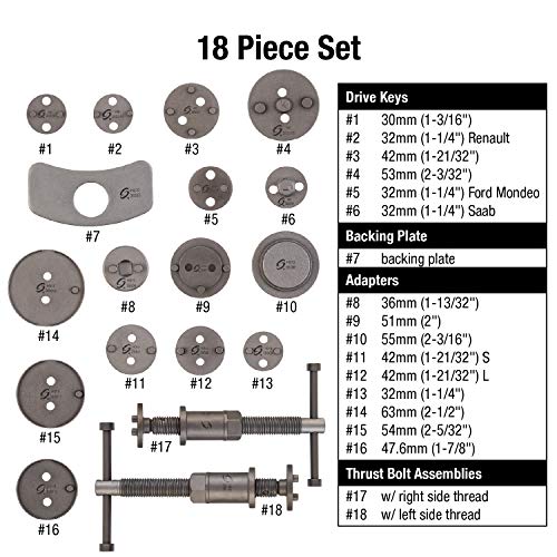 Sunex Tools 3930 Master Disc Brake Caliper Tool Set And Wind Back Kit, Compressor, Spreader Tool Set For Brake Pad Replacement With Magnetic Thrust Bolts, 18-Pieces - Image 2