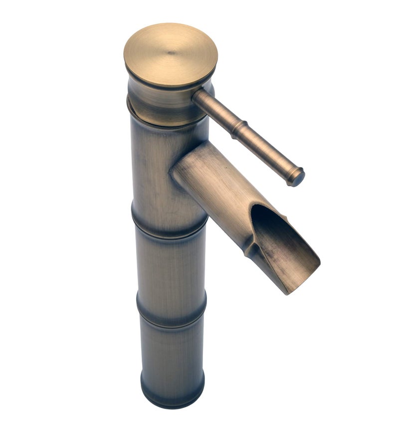 STORE 2508 Store2508 Aquazere Single Lever Basin Brass Faucet Mixer Bamboo Design with Two Braided Connecting Pipes 450 mm - Image 5