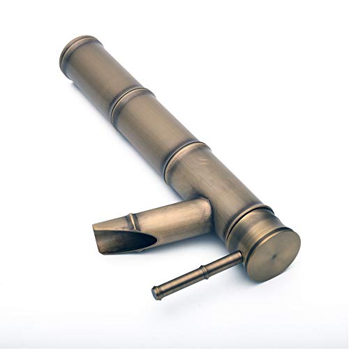 STORE 2508 Store2508 Aquazere Single Lever Basin Brass Faucet Mixer Bamboo Design with Two Braided Connecting Pipes 450 mm - Image 3