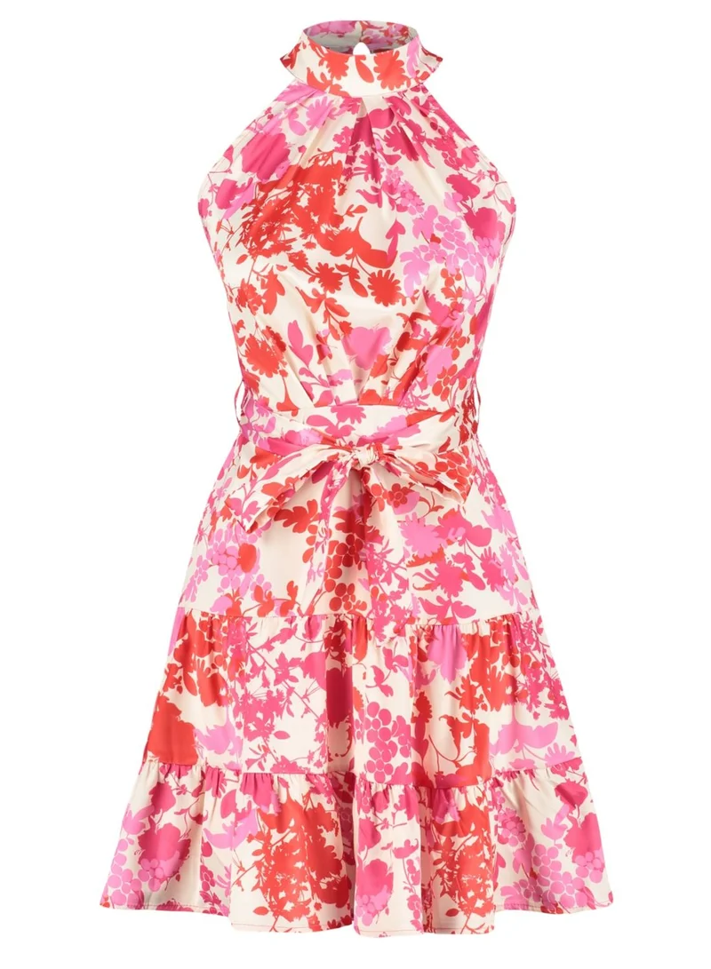 trendyol Belted Floral Print Dress