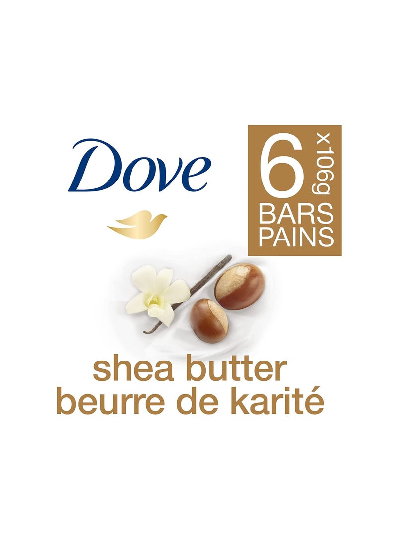 Dove بار الجمال المريح بالكامل لبشرة صحية - زبدة الشيا 106 جرام 6 قطع - Image 2