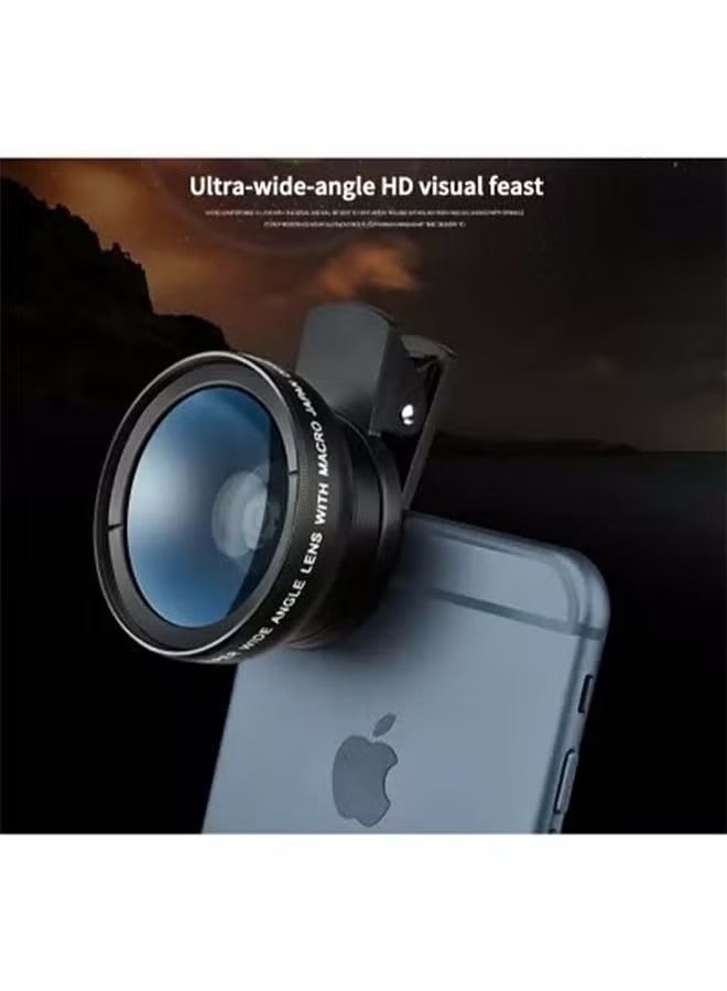 2 in 1 Phone Lens Clip，0.45WM Phone Lens Kit 0.45X Super Wide Angle and 12.5X Super Macro Lens HD Camera Lenses with Lens Clip for iPhone Samsung Huawei Xiaomi More Smartphone - Image 2