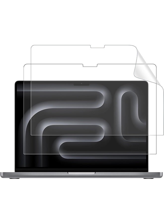 بشكل مختصر [عبوة من قطعتين] واقي شاشة شفاف للغاية من مادة PET لجهاز Macbook Pro مقاس 14 بوصة (معالج M5، M4، M3، M2، M1) طرازات 2025-2021، فيلم واقي عالي الدقة - Image 1