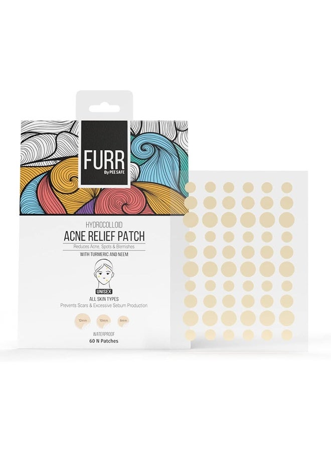 Furr Haldi And Neem Acne Relief Patches With Hydrocolloid Reduces Acne, Spots And Blemishes 60 Patches - Image 1