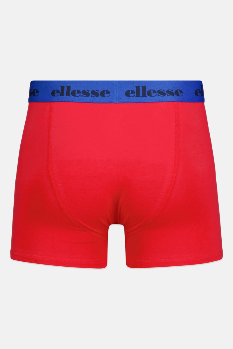 Ellesse Men 3 Pack Brand Logo Trunks, Blue/Red/Navy  - Image 4