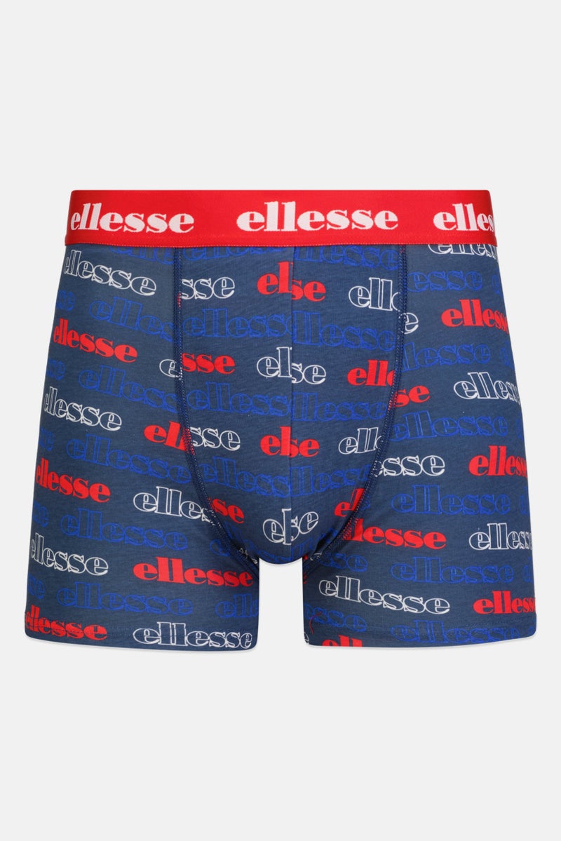 Ellesse Men 3 Pack Brand Logo Trunks, Blue/Red/Navy  - Image 5
