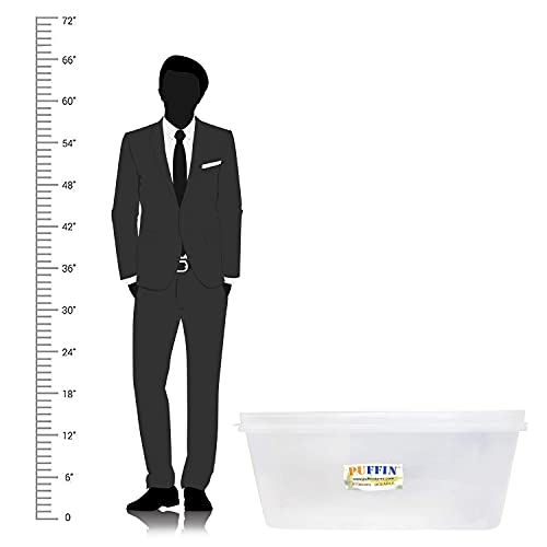 Puffin 40 Ltr Multipurpose Plastic Storage Container Box Clear, Transparent (2) - Image 5