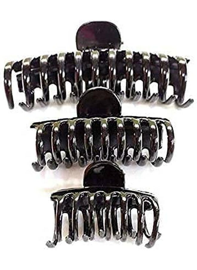 advancedestore - advancedestore Splash Women's (Big, Medium, Small) size Clutcher clip Hair Claw (Black)- Pack Of 3 Hair Claw (Black) - Image 1