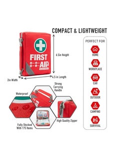 First Aid Kit - Small Compact First Aid Kit Bag(175 Piece) - Reflective Bag Design- Includes 2 x Eyewash, Instant Cold Pack, Emergency Blanket - pzsku/ZE48EA41621726D456FA7Z/45/_/1709703775/d16c07c7-5c77-4127-a47d-6b90650c5951