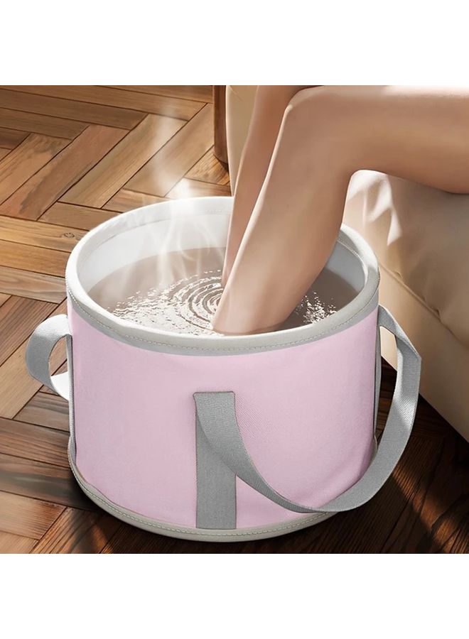 Pink Foldable Foot Bath Tub With Handle Portable Large Capacity Spa Basin For Home Outdoor - Image 3
