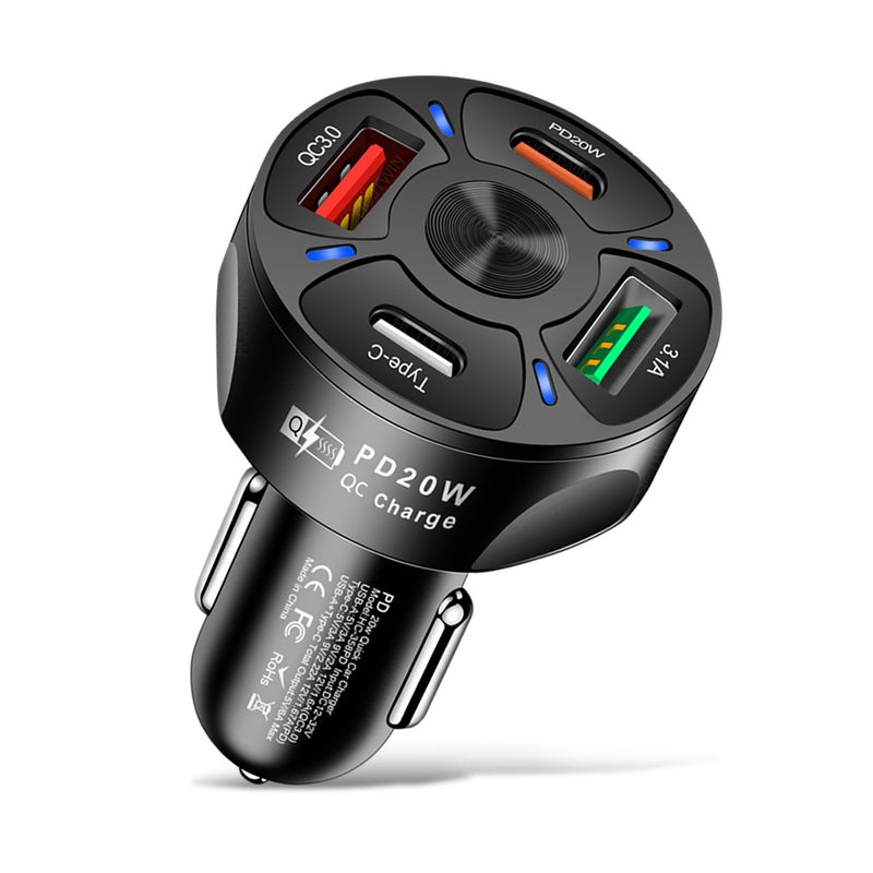 One To Four 20Wpd + Qc3.0 3.1A 2Usb + Type-C Fast Charging Car Charger Generation - Image 5