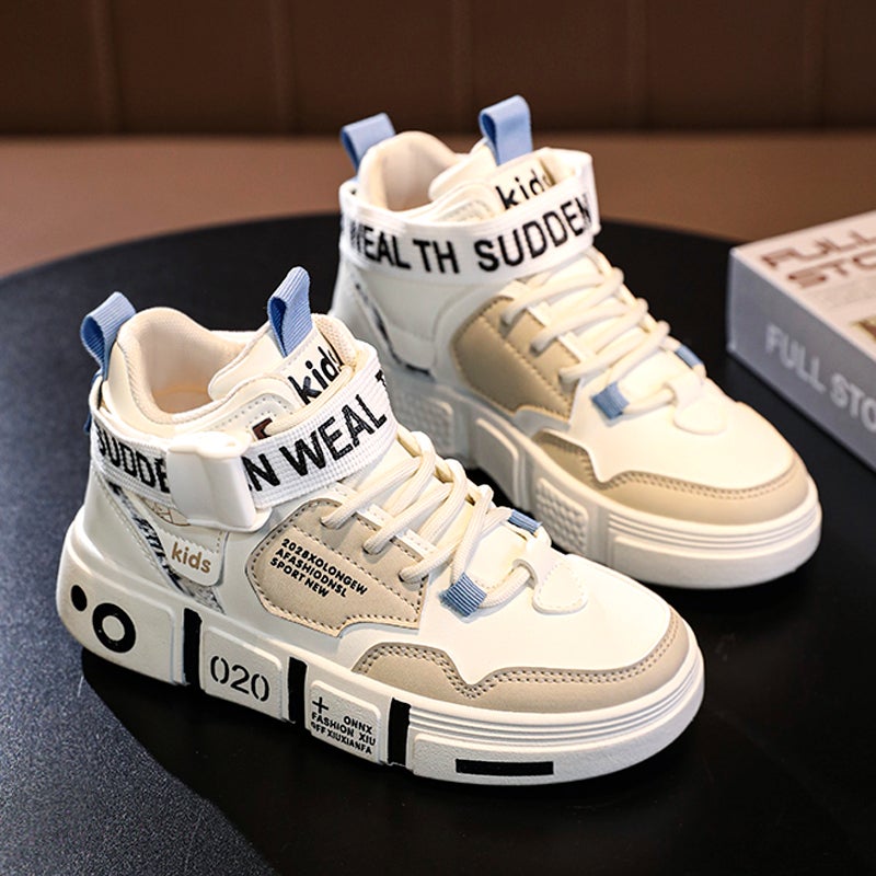 Hydrogen Quick Co-Branded Girls'' Shoes 2025 Spring New High-Top Children''s Sports White Shoes for Middle and Large Children - Image 2