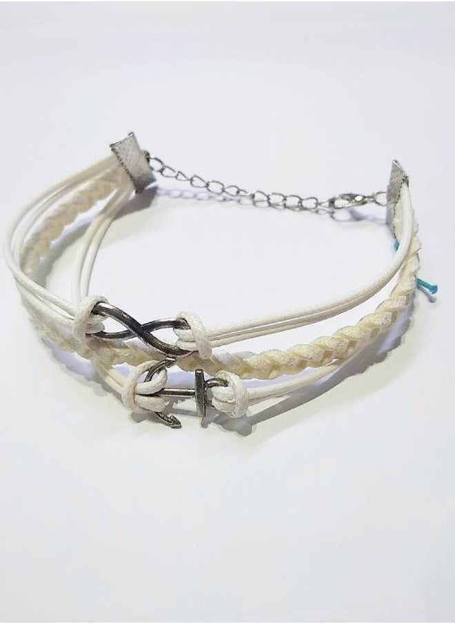 Elite Dose Anchor Infinity Leather Bracelet  - Image 1