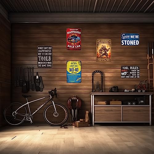 ZYPENG Funny Bear Guitar Metal Tin Signs for Home Vintage Garage Decor Poster - My Neighbors are Listening to Great Music Sign Man Cave Decor for Men Wall Decoration 12 x 8 Inches - Image 5
