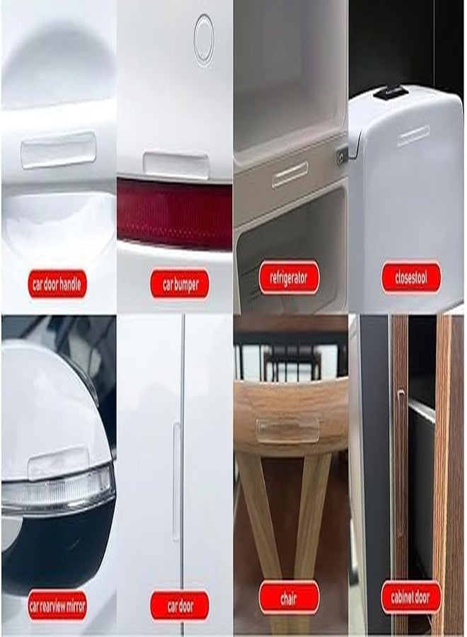 INNPOLE Wall Protector Rubber Stopper 10 Pcs Clear Round Door Knob Cover Self Adhesive Bumpers Guard from Doors Handle Door Stop Stick On Cabinet Furniture Corner Refrigerator (10) - Image 3