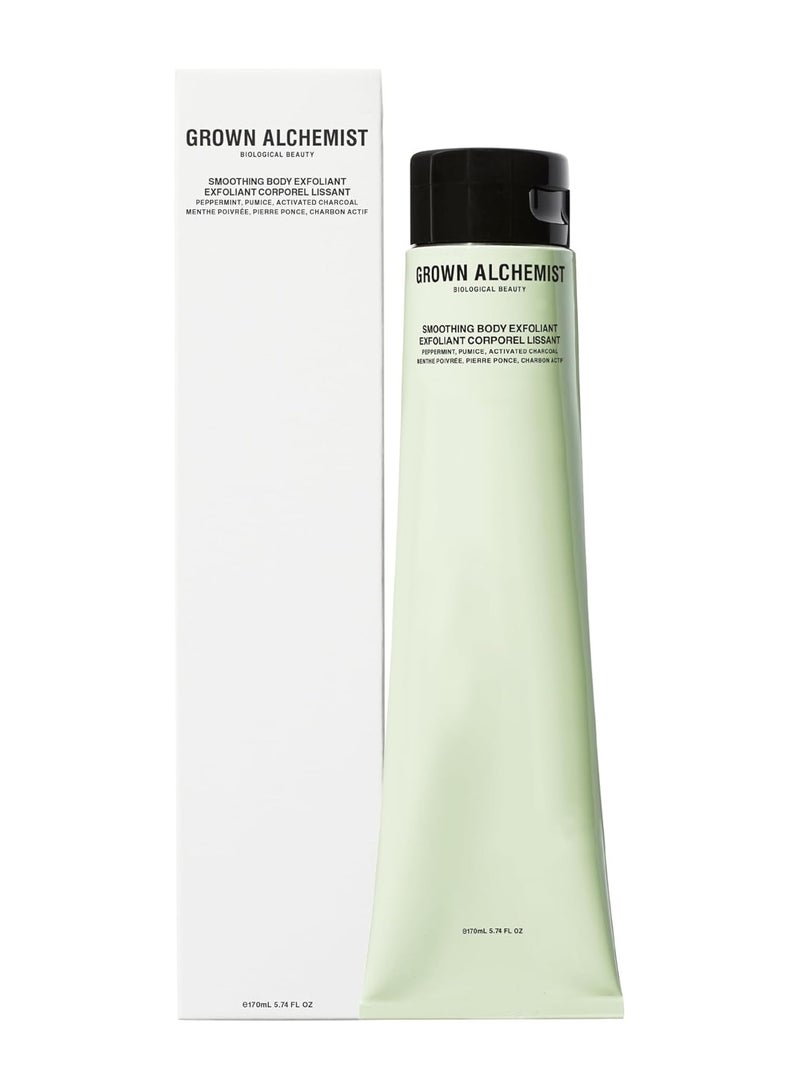 Grown Alchemist Body Exfoliator Smoothing Body Scrub Charcoal Peppermint and Pumice  Organic Exfoliating Scrub Targeting Cellulite Hyaluronic Acid Rejuvenating Dull and Aging Skin Natural 170 ml - Image 1