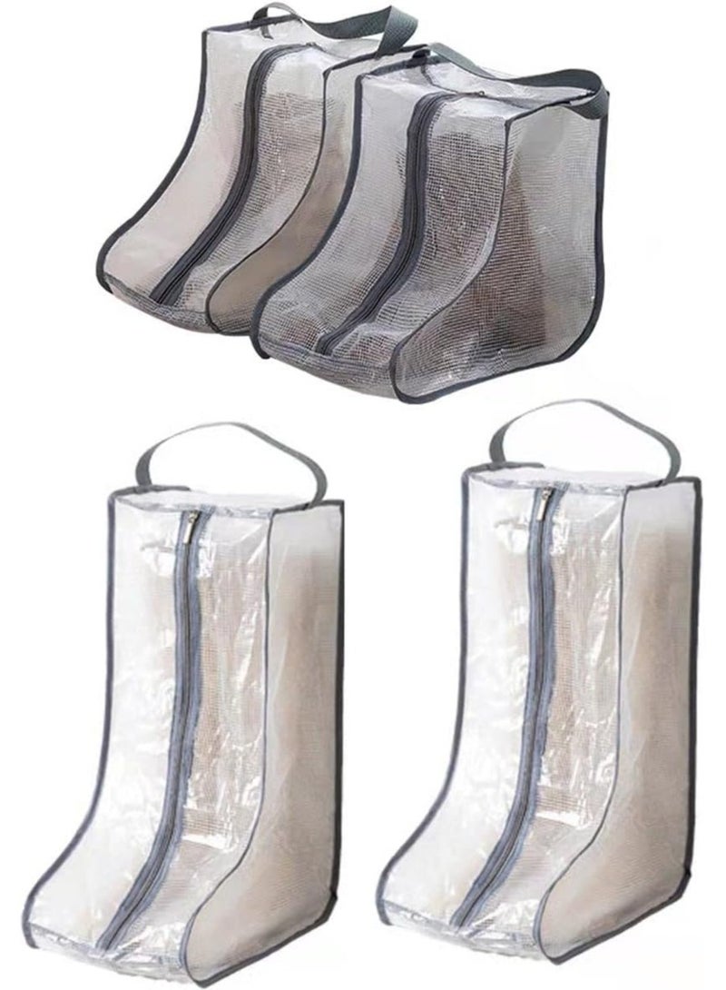 general 4 Packs Shoes Bags Portable Women Tall Short Boot Bags 2 Pack Tall + 2 Pack Short Waterproof for Travel and Daily Use - Image 1