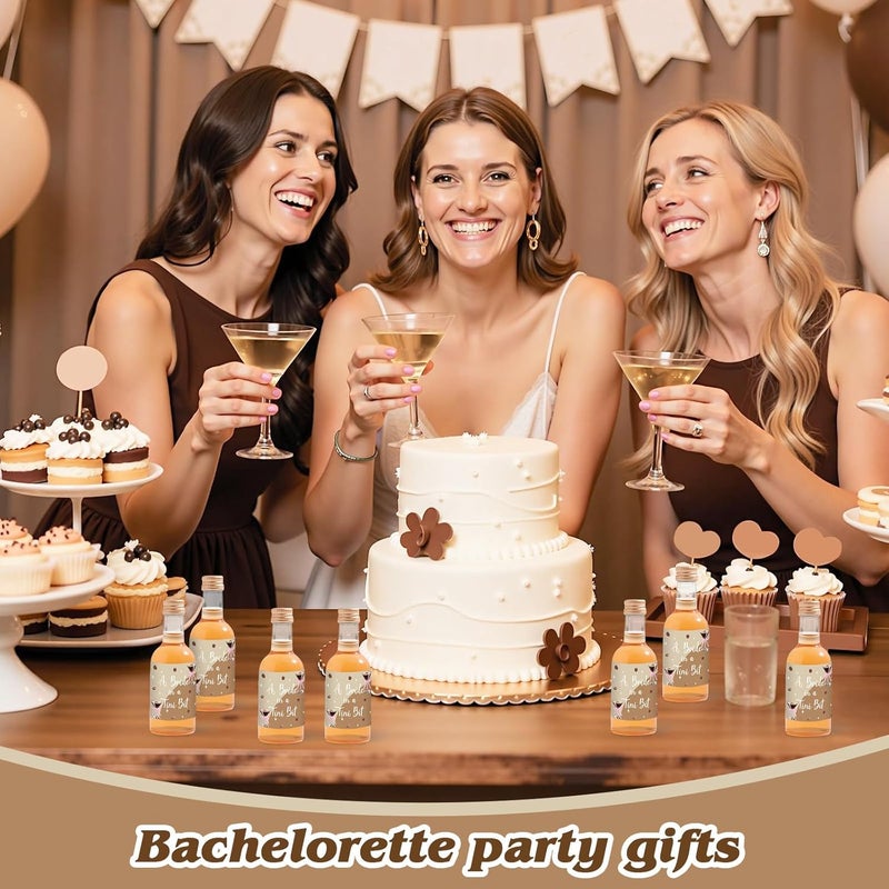 CORNER LACE Espresso Martini-Themed Mini Wine & Champagne Bottle Labels for Bridal Shower Bachelorette Party Favors 50pcs – Mini Liquor Bottles Shot Glass Labels Stickers Party Decorations - Image 4