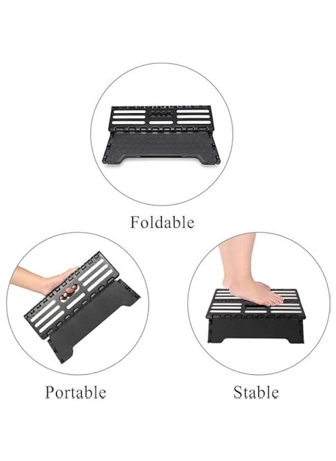 HOOKOR Folding Step Stool with Non-Slip Mat. Made of Incombustible Plastic, Can Withstand Over 250 Pounds. Collapsible Step Suitable for Kitchen, Bathroom, Bedroom, Camping, Travel ect  - Image 3