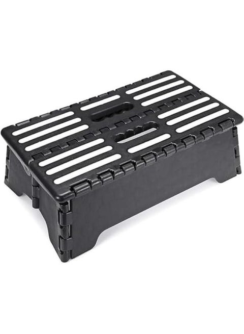 مقعد درج قابل للطي من ساب وولف مع بساط مانع للانزلاق، مصنوع من البلاستيك غير القابل للاحتراق، يمكنه تحمل اكثر من 250 باوند، درج قابل للطي مناسب للمطبخ والحمام وغرفة النوم والتخييم والسفر وما الى ذلك