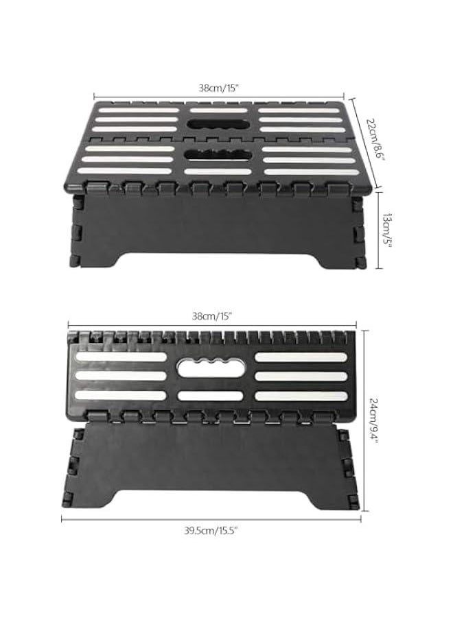 HOOKOR Folding Step Stool with Non-Slip Mat. Made of Incombustible Plastic, Can Withstand Over 250 Pounds. Collapsible Step Suitable for Kitchen, Bathroom, Bedroom, Camping, Travel ect  - Image 2