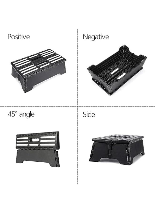 HOOKOR Folding Step Stool with Non-Slip Mat. Made of Incombustible Plastic, Can Withstand Over 250 Pounds. Collapsible Step Suitable for Kitchen, Bathroom, Bedroom, Camping, Travel ect  - Image 5