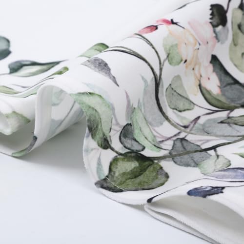 oolygoo Sage Green Eucalyptus Leavses Valances Kitchen Curtains Watercolor Floral Flower Plants Botanical Farmhouse for Women Ptetty Bedroom Living Room Treatment Tier Fabric 1 Panel 52Wx18H Inch - Image 5