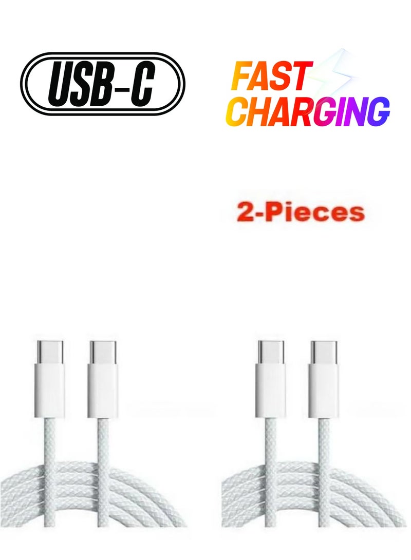 بيوينتي 2 قطعة تنطبق على اي فون 15 برو ماكس / 15 / 15 برو / 15 زائد / 15 2M من نوع ج إلى نوع ج خط شحن سريع - Image 1