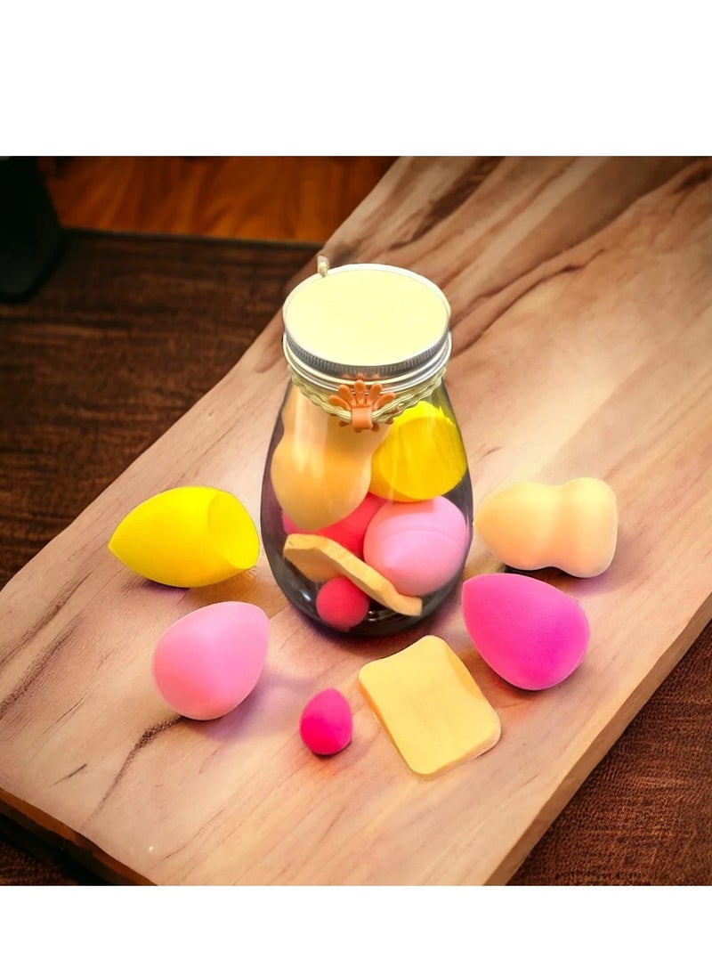 Generic - Assorted Color Makeup Sponges in Jar Set, 6 Pieces, Beauty Blender for Foundation and Concealer, Soft, Latex-Free Makeup Sponges, for Even and Smooth Makeup Application, Multiple Colors - Image 1