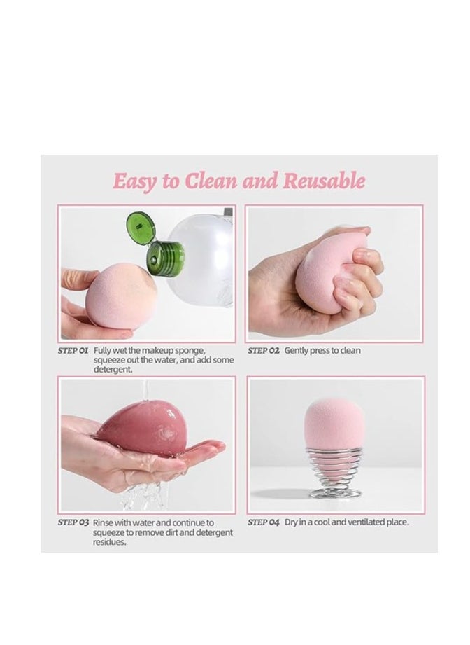 Generic - Assorted Color Makeup Sponges in Jar Set, 6 Pieces, Beauty Blender for Foundation and Concealer, Soft, Latex-Free Makeup Sponges, for Even and Smooth Makeup Application, Multiple Colors - Image 1