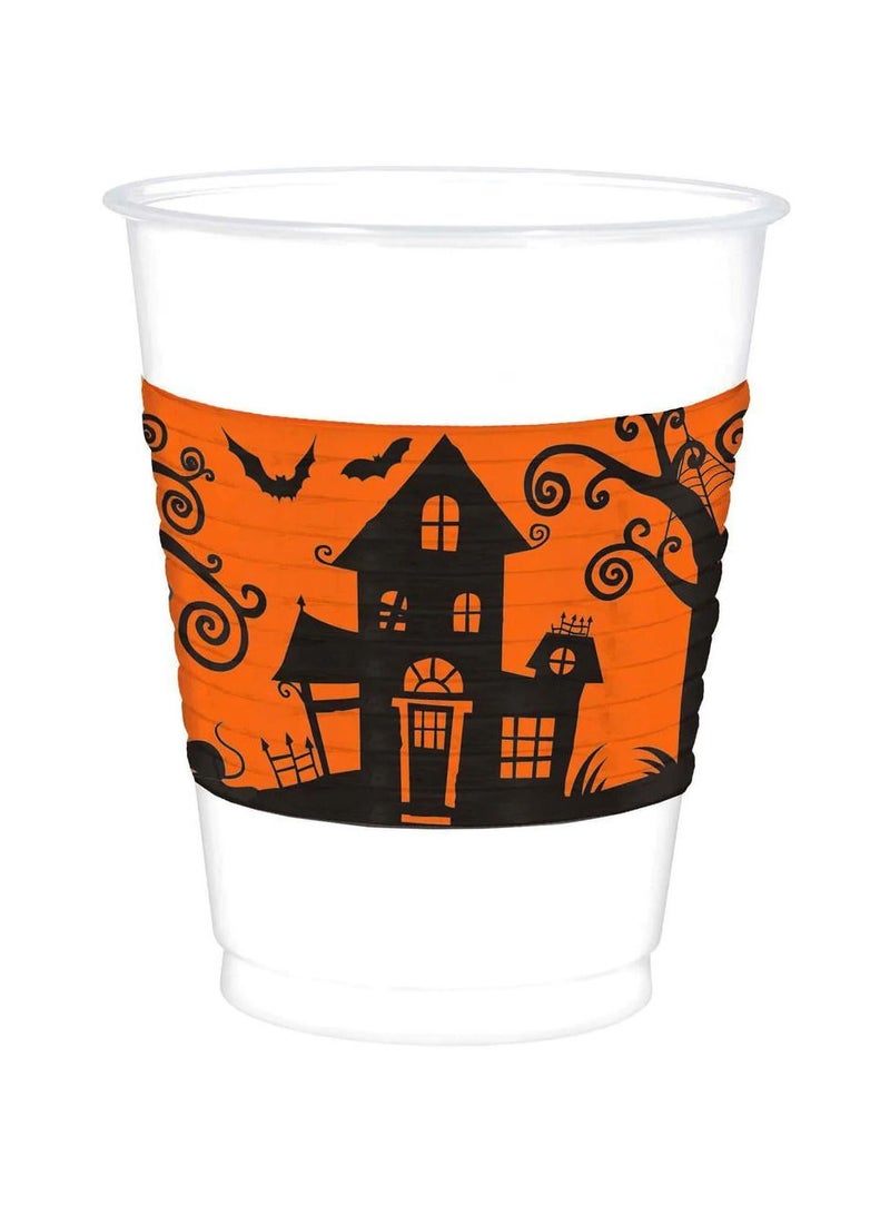 Amscan أكواب بلاستيكية فاخرة مخيفة 16 أونصة، 25 قطعة
