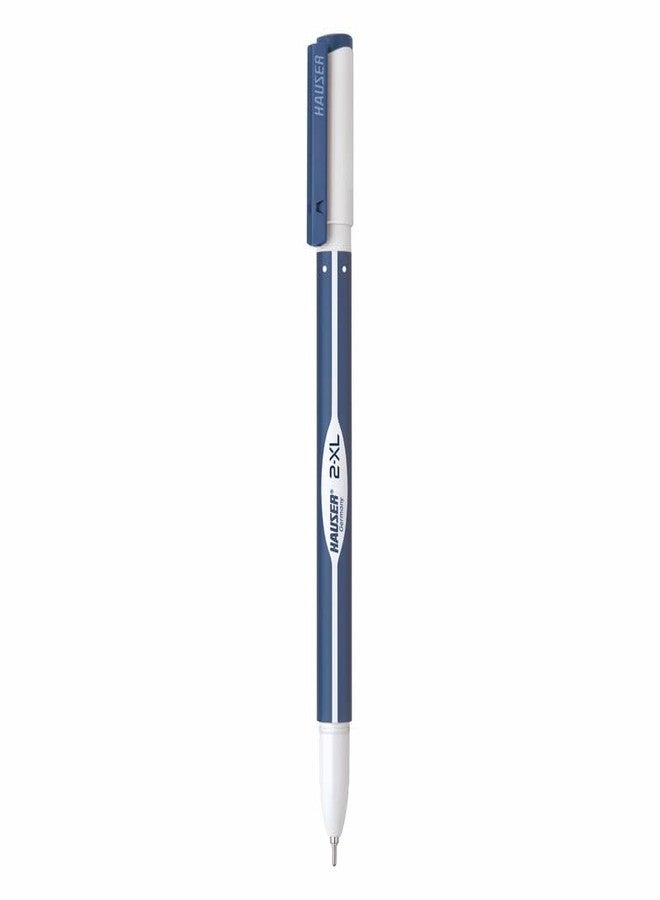Hauser 2 XL Fine Tip Ball Pen | Minimalistic & Aesthetic Body Design | Comfortable Grip With Smudge Free Writing | 10 Blue + 10 Black Ink - Image 4
