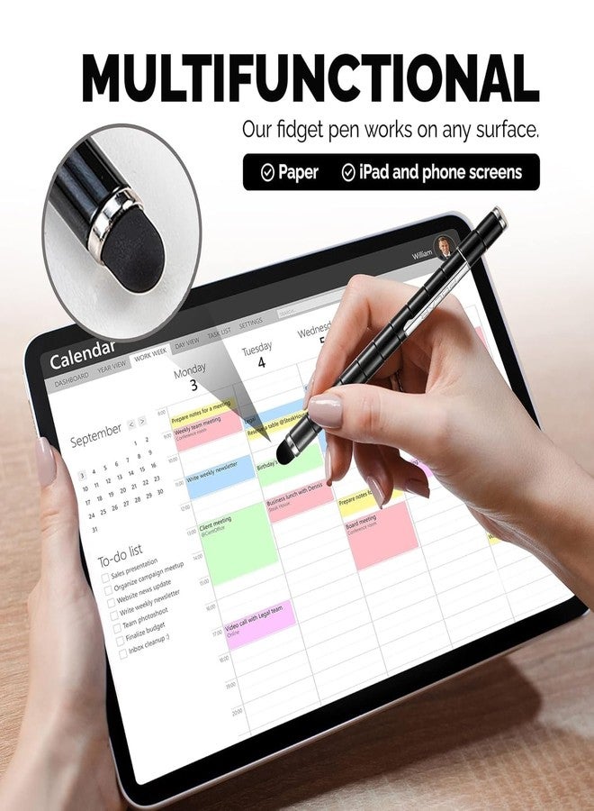 FEXONXA Magnetic Fidget Pen with 13 Rings, 12 Balls, Stylus Tips & Refills – 2-in-1 Magnetic Pen Toy for Stress Relief, Shape Building, Focus & Creative Desk Play for Teens & Adults - Image 4